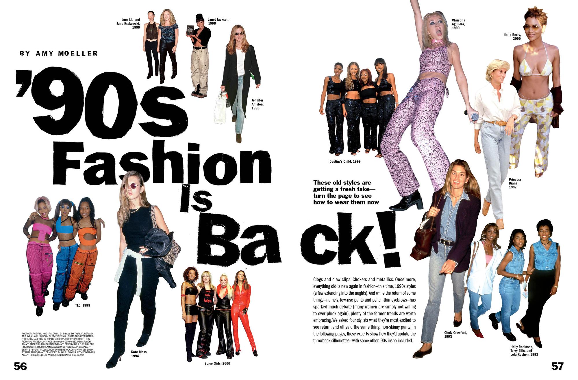 '90s fashion opening spread from Washingtonian Magazine